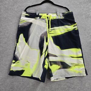 Nike Men Swimwear‎ XL Yellow Board Shorts Logo 11" Inseam